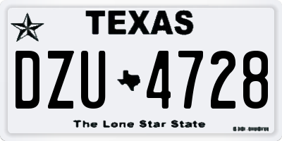 TX license plate DZU4728