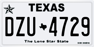 TX license plate DZU4729