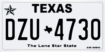 TX license plate DZU4730