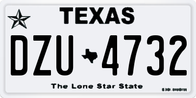 TX license plate DZU4732