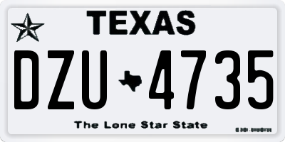 TX license plate DZU4735