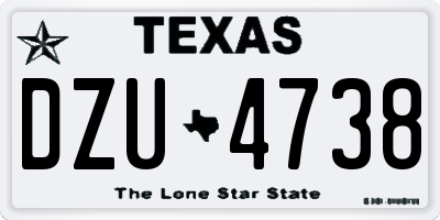 TX license plate DZU4738