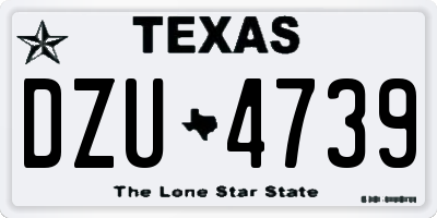 TX license plate DZU4739