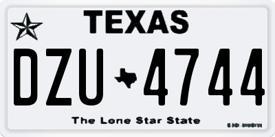 TX license plate DZU4744