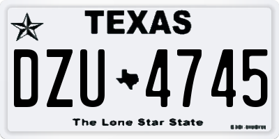 TX license plate DZU4745