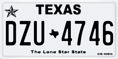 TX license plate DZU4746