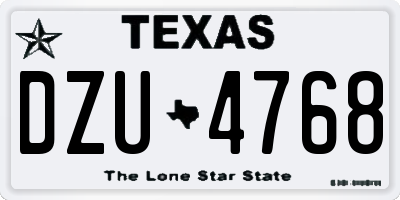 TX license plate DZU4768