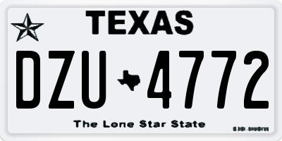 TX license plate DZU4772