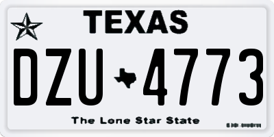 TX license plate DZU4773