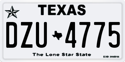 TX license plate DZU4775