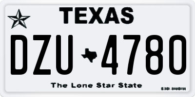 TX license plate DZU4780