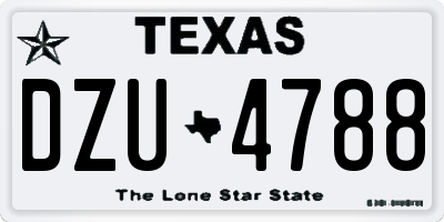 TX license plate DZU4788