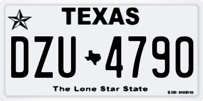 TX license plate DZU4790