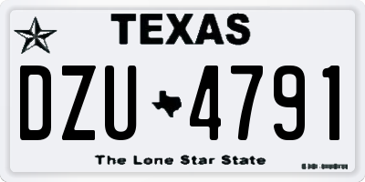 TX license plate DZU4791
