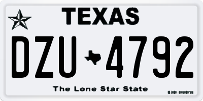 TX license plate DZU4792