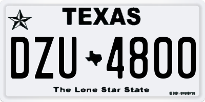 TX license plate DZU4800