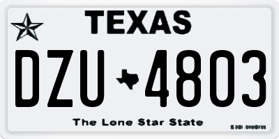 TX license plate DZU4803