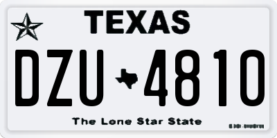 TX license plate DZU4810