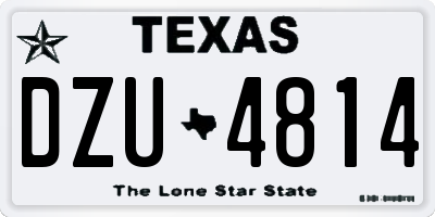 TX license plate DZU4814