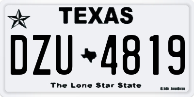 TX license plate DZU4819