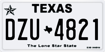 TX license plate DZU4821