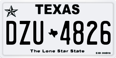TX license plate DZU4826