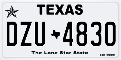 TX license plate DZU4830