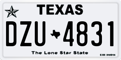TX license plate DZU4831
