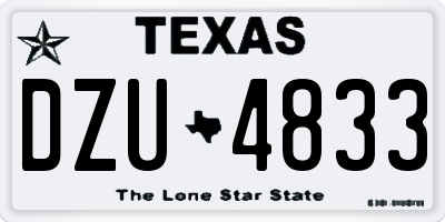 TX license plate DZU4833