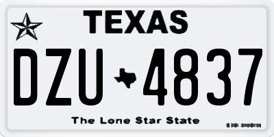 TX license plate DZU4837