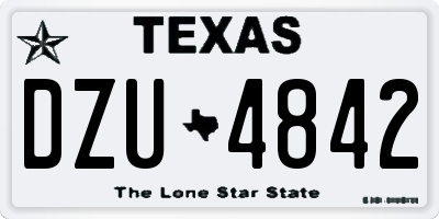 TX license plate DZU4842