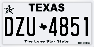 TX license plate DZU4851