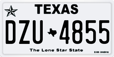 TX license plate DZU4855