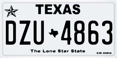TX license plate DZU4863