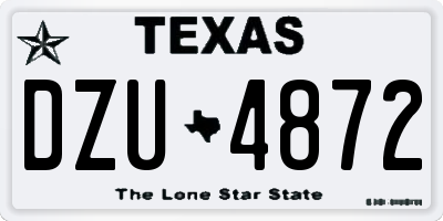 TX license plate DZU4872