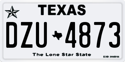 TX license plate DZU4873