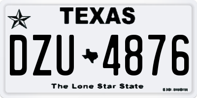 TX license plate DZU4876