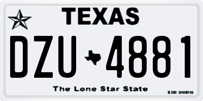TX license plate DZU4881