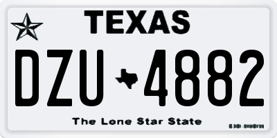 TX license plate DZU4882