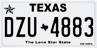 TX license plate DZU4883