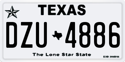 TX license plate DZU4886