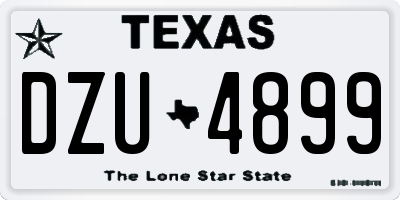 TX license plate DZU4899
