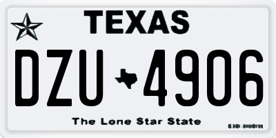TX license plate DZU4906