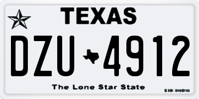 TX license plate DZU4912
