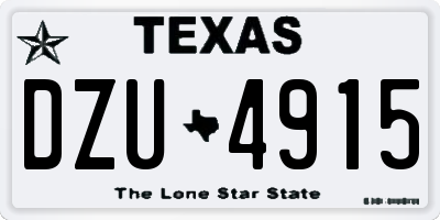 TX license plate DZU4915
