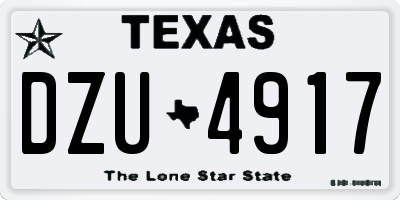 TX license plate DZU4917