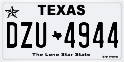 TX license plate DZU4944