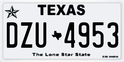 TX license plate DZU4953
