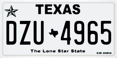 TX license plate DZU4965