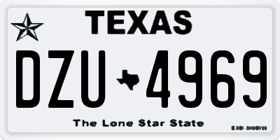 TX license plate DZU4969